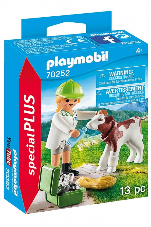 Конструктор Playmobil Ветеринар с теленком 70252