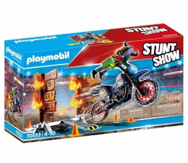 Конструктор Playmobil Трюковое шоу Мотоцикл с огненной стеной 70553